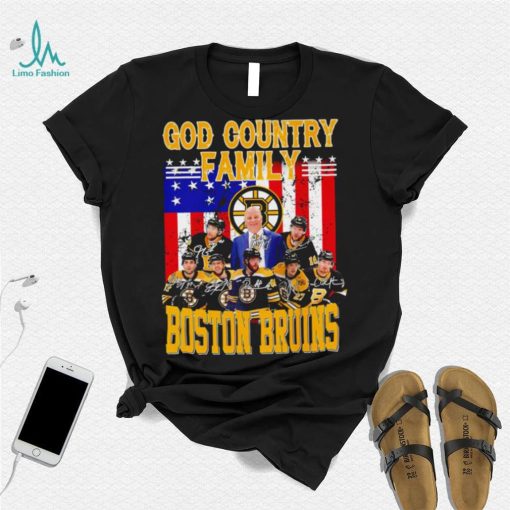 God country family Boston Bruins American flag 2023 signature shirt