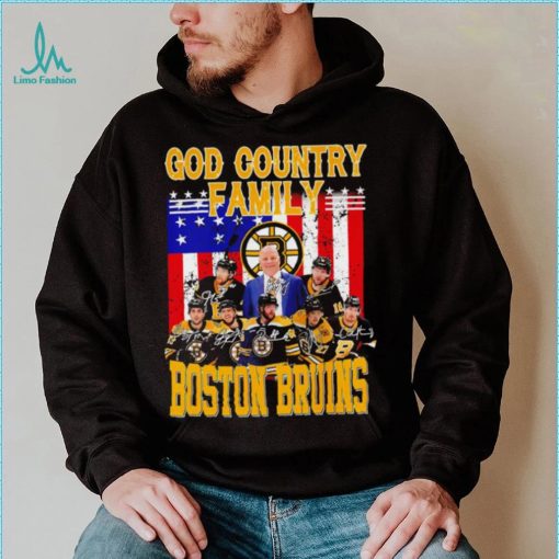 God country family Boston Bruins American flag 2023 signature shirt