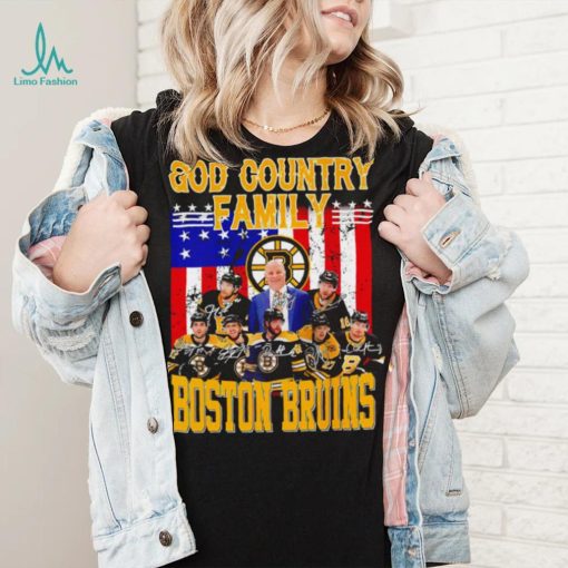 God country family Boston Bruins American flag 2023 signature shirt