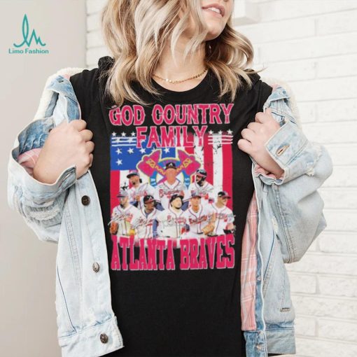 God country family atlanta braves team player american flag shirt