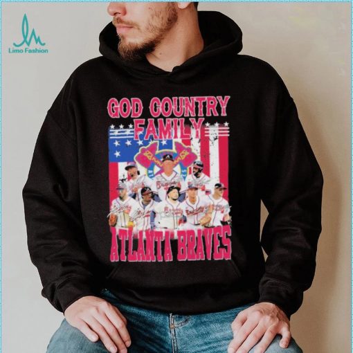God country family atlanta braves team player american flag shirt