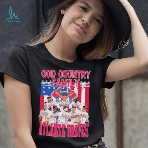 God country family atlanta braves team player american flag shirt