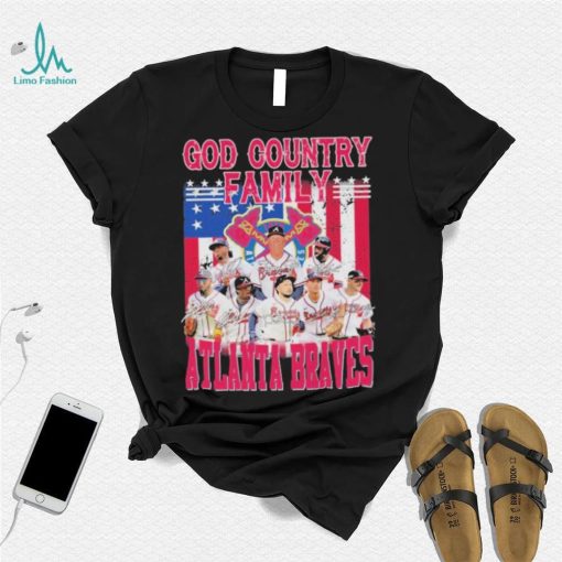 God country family atlanta braves team player american flag shirt