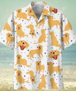 Golden Retriever White Unique Design Unisex Hawaiian Shirt