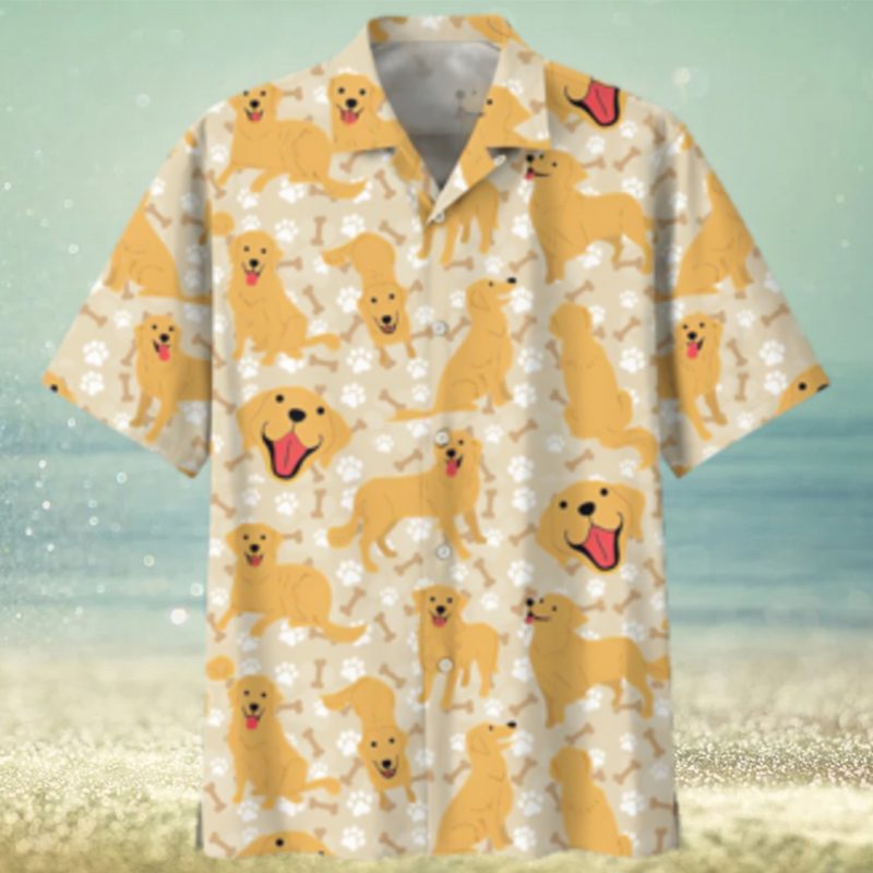 Golden Retriever Yellow High Quality Unisex Hawaiian Shirt