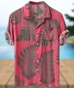 HJKOGH Man Summer Short Sleeve Turn Down Collar Button Blouse Loose Hawaiian Casual Shirt