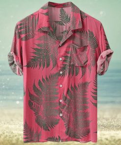 HJKOGH Man Summer Short Sleeve Turn Down Collar Button Blouse Loose Hawaiian Casual Shirt