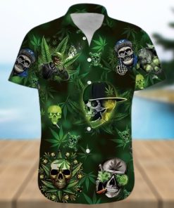 Hawaii Shirt – Green Lets Get High Weed Skull Unisex