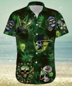 Hawaii Shirt – Green Lets Get High Weed Skull Unisex