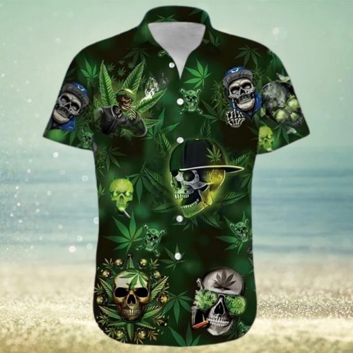 Hawaii Shirt – Green Lets Get High Weed Skull Unisex