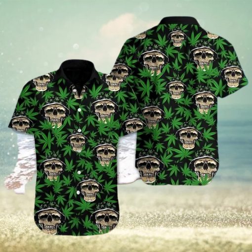 Hawaii Shirt – Mega Cool Skull Weed Cannabis Tropical Hawaiian Aloha Shirt