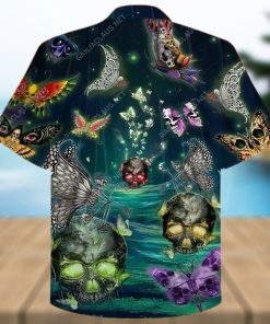 Hawaiian Aloha Shirts Butterfly Skull 1