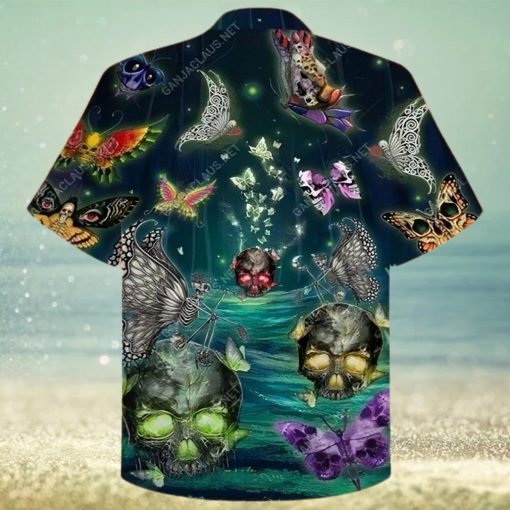 Hawaiian Aloha Shirts Butterfly Skull 1