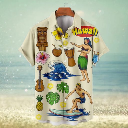 Hawaiian Beach Surf Short Sleeve Shirt