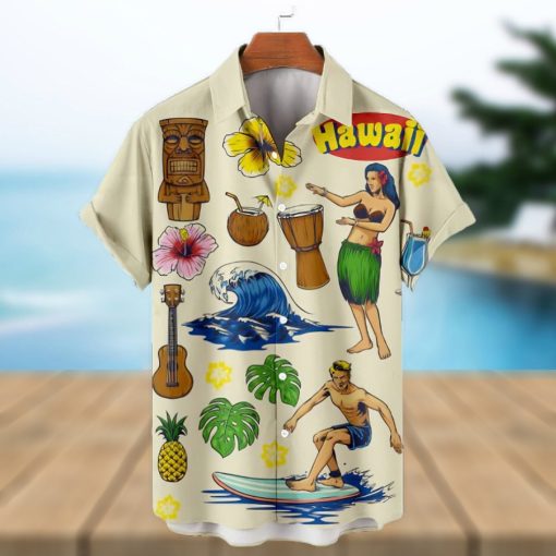 Hawaiian Beach Surf Short Sleeve Shirt