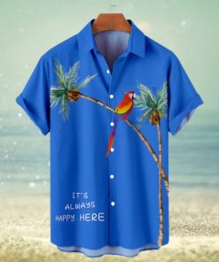 Hawaiian Coconut Parrot Pattern Men's Short Sleeve Top