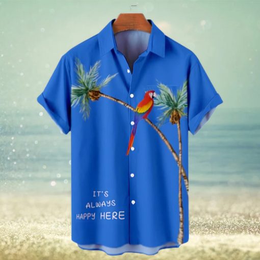 Hawaiian Coconut Parrot Pattern Men’s Short Sleeve Top