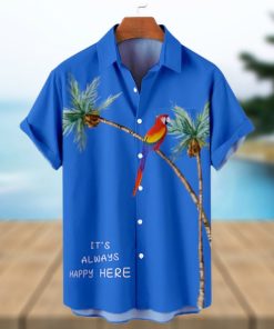 Hawaiian Coconut Parrot Pattern Men's Short Sleeve Top