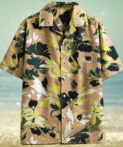 Hawaiian Floral Shirt for Men Short Sleeve Tropical Aloha Shirt Casual Beach Slim Fit Athletic Button Up Tee Tops