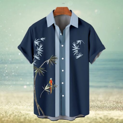 Hawaiian Parakeet Color Block Short Sleeve Shirt