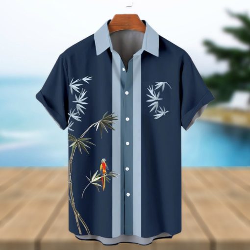 Hawaiian Parakeet Color Block Short Sleeve Shirt