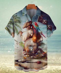 Hawaiian Parrot Pattern Men's Short Sleeve Shirt