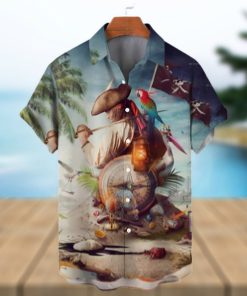 Hawaiian Parrot Pattern Men's Short Sleeve Shirt