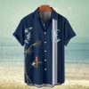 Hawaiian Parrot Stripe Contrast Color Short Sleeve Shirt