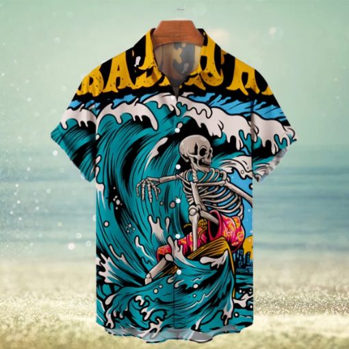 Hawaiian Skull Beach Pattern Men’s Short Sleeve Top