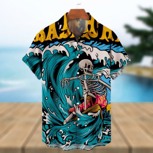 Hawaiian Skull Beach Pattern Men’s Short Sleeve Top