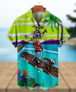 Hawaiian Skull Beach Pattern Men's Short Sleeve Topss