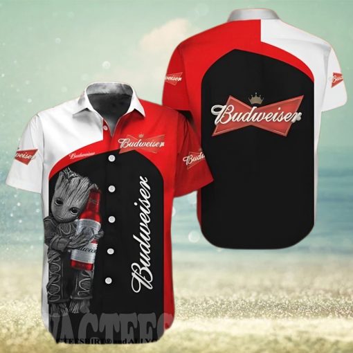 [High quality] Baby Groot Budweiser Summer Time Hawaiian Shirt