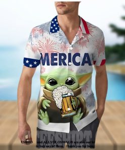 [High quality] Baby Yoda American Independence Day Full Print Hawaiian Shirt