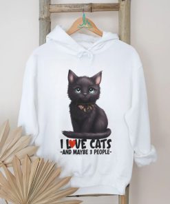 I love cats and maybe 3 people black cat cute kitty light colors cat mom t shirt