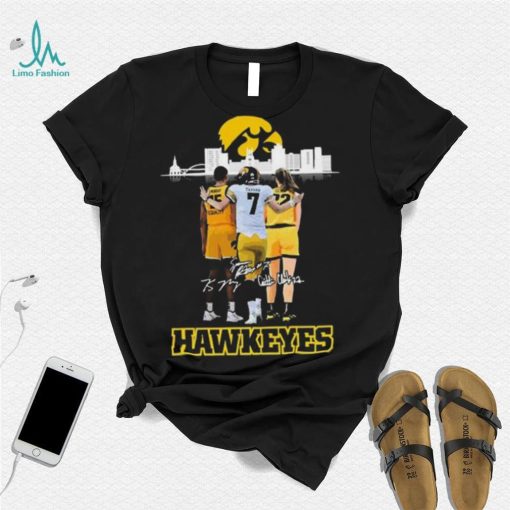 Iowa Hawkeyes Spencer Petras Caitlin Clark signatures shirt