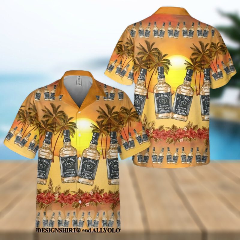 JD Palm Tree Sunset All Over Print Aloha Summer Beach Hawaiian Shirt