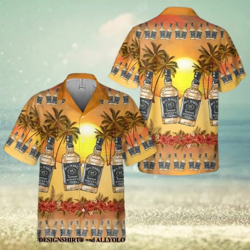 JD Palm Tree Sunset All Over Print Aloha Summer Beach Hawaiian Shirt