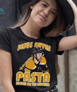 Jesus Saves Pasta Scores Tee David Pastrnak