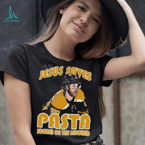 Jesus Saves Pasta Scores Tee David Pastrnak