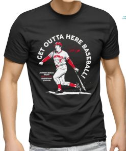 Johnny Bench Cincinnati Reds get outta here baseball signature retro shirt