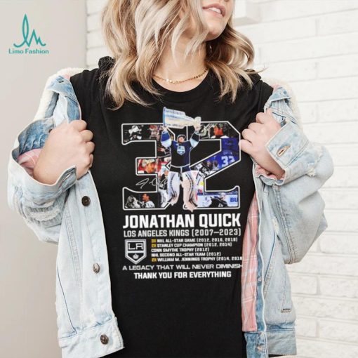 Jonathan Duck Los Angeles Kings 2007 2023 thank you for everything signature shirt