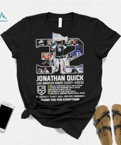 Jonathan Quick Los Angeles Kings 2007 2023 thank you for everything signature shirt