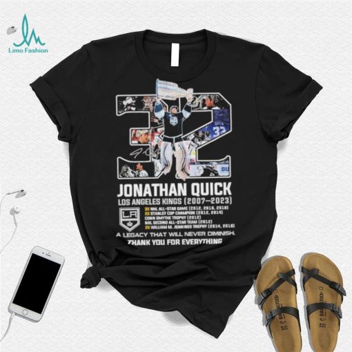 Jonathan Quick Los Angeles Kings 2007 2023 thank you for everything signature shirt