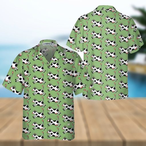 Jumping Cow Hawaiian Shirt, Cow Shirt For Men & Women, Funny Cow Print Shirt