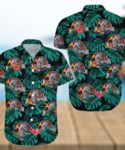 Jurassic Park Hawaii Shirt Grean Leaf For Summer Gift