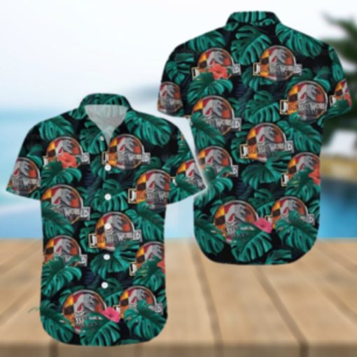 Jurassic Park Hawaii Shirt Grean Leaf For Summer Gift