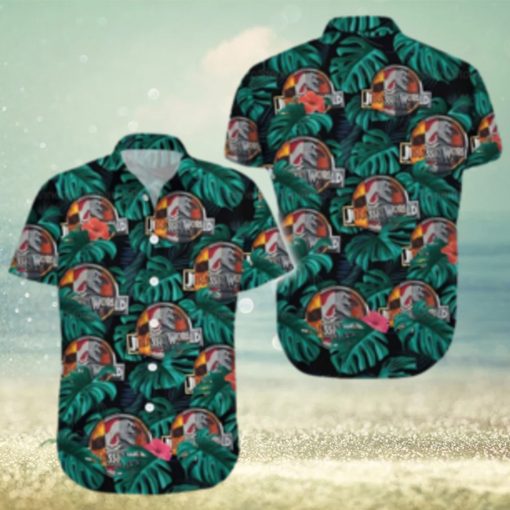 Jurassic Park Hawaii Shirt Grean Leaf For Summer Gift