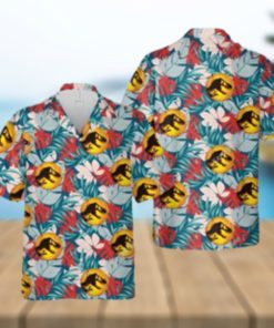 Jurassic Park Hawaiian Shirt Jurassic Park Symbol Tropical Flaura