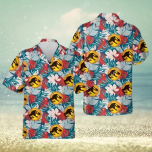 Jurassic Park Hawaiian Shirt Jurassic Park Symbol Tropical Flaura