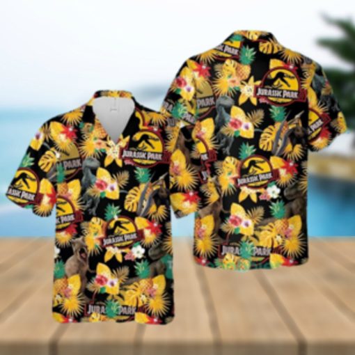 Jurassic Park Tropical Hawaii Beach Pineapple Jurassic Park Hawaiian Shirt